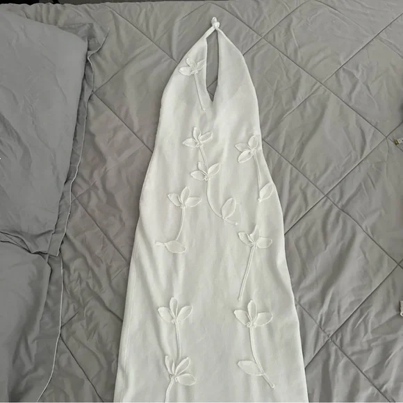 Meshki Wynn Floral Knit Midi Dress - White - Picture 8 of 12